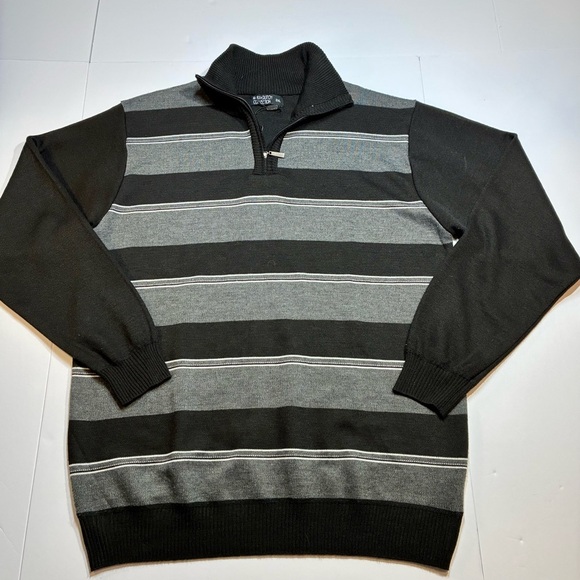 Marx & Dutch Collection Mens Gray Black & White 1/4 Zip Sweater Sz 3X NWT - Picture 1 of 7